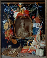 Szűz vanite szimbólumokkal körülvéve. Jan I Kessel Az öreg festménye (1626-1679)