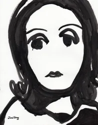 Greta Garbo fekete-fehér illusztrációja, kb. 2000