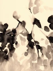Leaves Abstract in Ink II, 2019 körüli (tinta, papír)