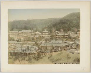 A Maruyama Park általános képe, Kyoto, Japán (kézzel színezett fekete-fehér fotó)