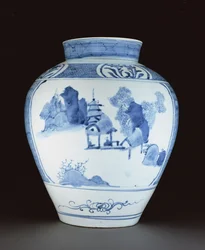 Kék-fehér váza (porcelán)
