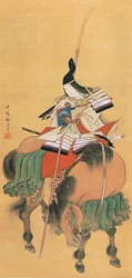 Tomoe Gozen női szamuráj harcos (rajz)