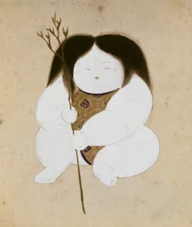 Gosho Ningyo (udvari baba: lány), 19. század vége
század (színes selyem)