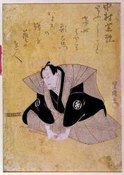 Nakamura Shikan színész ábrázolása IV. századi japán nyomtatvány. Párizs, Guimet Múzeum, Ázsiai Művészeti Múzeum