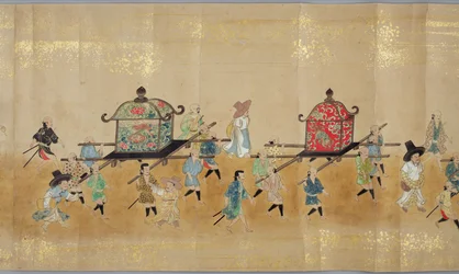Korea hatodik nagykövetsége Japánban a Meireki 1-ben a Tokugawa Ietsunas utódlás idején, 1651-ben, valószínűleg Kano Masunobu (1625-94) (tekercsfestmény) (részlet) (lásd még: 79774 és 120823)