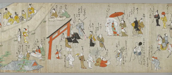 The Tenjin Shrine Scrolls (egy pár) (részlet), Tosa School, 17. század (tinta, szín és gofun papíron) (lásd még: 5846317)