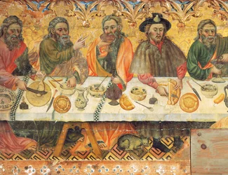 Szent vacsora, egy apostolcsoport részlete