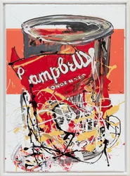 Soup Can 2 Russian, 2019 (festék és tinta vászonra)