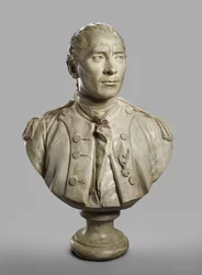John Paul Jones arcképe mellszobra, 1780-as modellezés, 1787-89 öntvény (vakolat terrakotta festékkel)