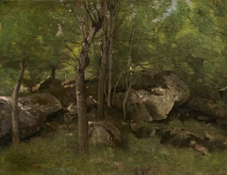 Sziklák a fontainebleau-i erdőben