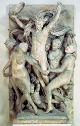 A Les Bacchantes körtáncolni és zenélni. Jean-Baptiste (Jean Baptiste) Carpeaux (1827-1875) faragott domborműve 1865-1869 V. 4,2x2,9 m Párizs, Muse d