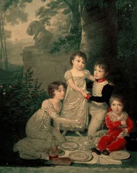 Joachim Murat és Caroline Bonaparte négy gyermeke (balról: Letizia)