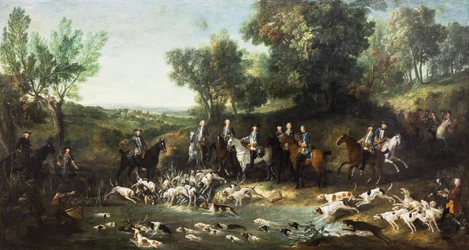 XV. Lajos szarvasvadászat a Saint-Germain-i erdőben,1730 (olaj, vászon)