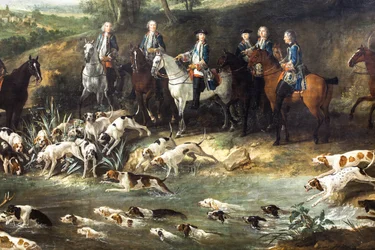 XV. Lajos szarvasvadászat a Saint-Germain-i erdőben,1730 (olaj, vászon)