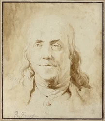 Benjamin Franklin, 1778 körül (ecset és barna tinta)