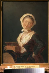 ""A barbár orgonajátékos vagy egy fiatal szavojai lány portréja" (An Organ Grinder (The Savoyard Girl)) Jean Honore Fragonard (1732-1806) festménye Puskin Múzeum, Moszkva