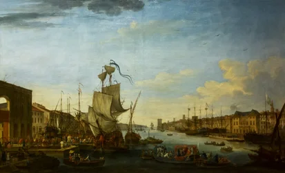 Francia: Embarquement du corps expeditionnaire de Minorque au port de Marseille sous les ordres du Duc de Richelieu Menorca expedíciós hadtestének kikötése Marseille kikötőjében Richelieu marsall parancsára.