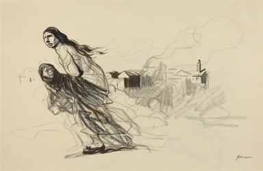Douai után, valószínűleg 1918 (tusrajz)