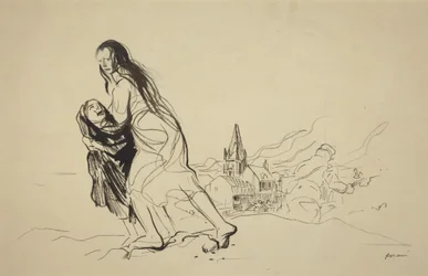 Douai után, valószínűleg 1918 (tus, papír)