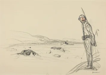 A Marne mentén, valószínűleg 1918 (zsírkréta, papír)