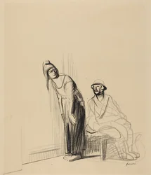 A békekonferencián, 1919 körül (tinta, papír)