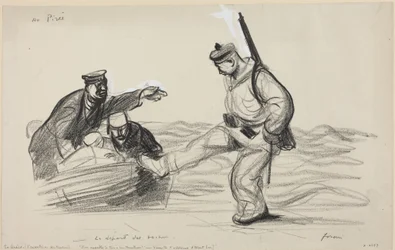 Au Piree. -Le depart des boches., 1914-1919 körül (rajz)