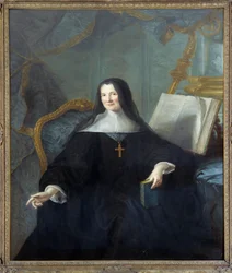 Anne Geyssans de Clermont-Chatte (Clermont Chatte), Chelles apátnőjének portréja (megh. 1789), mérete 1,46x1,14 m