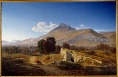 Kilátás az Isere-völgyre Saint Egreve-nél. Jean Alexis Achard (1807-1884) festménye