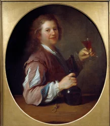 A művész portréja ivóban Jean Alexis Grimou festménye (1680-1740) 1724 V. 1x0,85 m