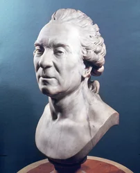 Georges Louis Leclerc (1707-88) Comte de Buffon mellszobra, 1783 körül (márvány)