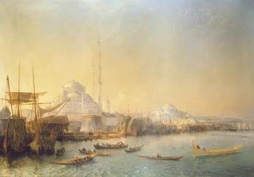Széles látkép Konstantinápolyról és az Aranyszarvról, 1840