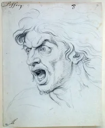 A lélek szenvedélyeinek kifejezése; a Félelmetes. Jean Audran (1667-1756) rajza