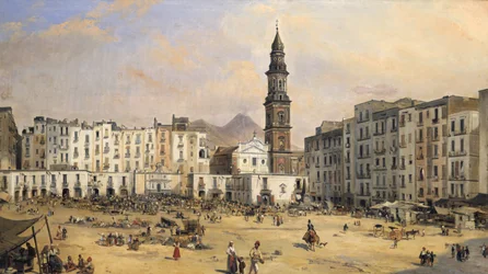Piazza, Nápoly, Olaszország, 19. század közepe