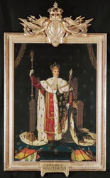X. Károly király koronázási díszben