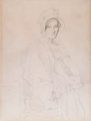 Marie Marcoz, később Vicomtesse de Senonnes de Senonnes portréja, 1813 (grafitceruza szőtt papíron)