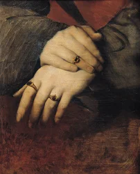 Tanulmány egy női kezekről, Raphael Maddalena Doni portréja után