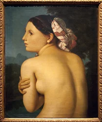 A fürdőző. Jean Auguste Dominique Ingres (1780-1867) festménye, Olaj, vászon