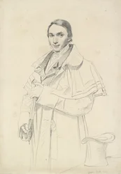 Jean-Francois-Antoine Forest háromnegyed hosszú portréja (grafit fehér szőtt papíron)