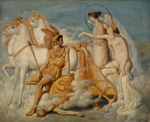 A Diomedes által megsebesített Vénusz visszatér az Olimposzra, 1802 körül.