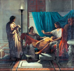 Vergilius Aeneist olvas Augustusnak, Octaviának és Liviának, Jean Auguste Dominique Ingres