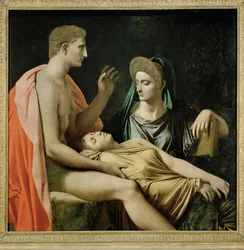 Vergilius az Aeneis hatodik könyvét olvassa Augustus, Octavianus és Livia előtt (festmény vászonra)