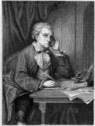 Nicolas Alexandre Dezede francia zeneszerző (1740-1792) portréja. Gravírozás Greuze portréja után.