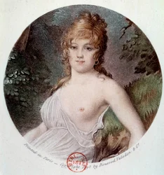 Madame Tallian portréja, szül. Cabarrus, Caraman hercegnője – Chimay (1773-1835), a Notre Dame de Thermidor litográfia Jean-Baptiste Isabey (1767-1855) nyomán 1895 Párizs, Musee Carnavalet