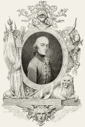 XIV. Károly (1763-1844): Svédország és Norvégia királya és Ponte Corvo hercege, Pannemaker metszet (metszet)