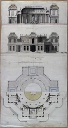 Pavilon Water Palace Chateau dEau Strelnában, 1717