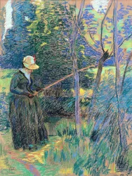 Madame Guillaumin halászat, 1894 körül (pasztell)