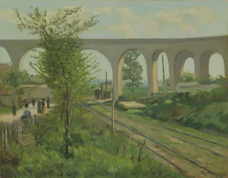 Az Arcueil vízvezeték a Sceaux-i vasúti átkelőnél, 1874