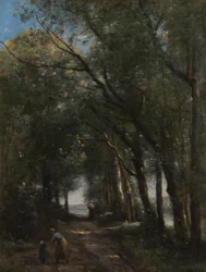 Egy sáv a fák között, kb. 1870-73.