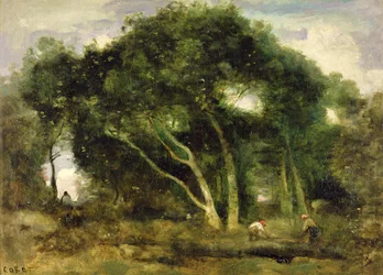 Fontainebleau: Hajló tölgyek egy erdő tisztáson, 1830-40 körül (olaj, vászon)