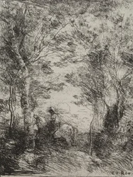 Horseman in the Woods, eredeti lenyomat 1854, nyomtatva 1921-ben.